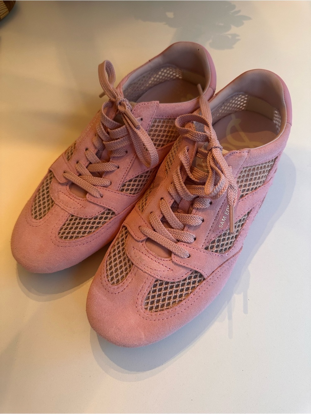 Sam Edelman Pink Suede & Mesh Size 10 Sneakers